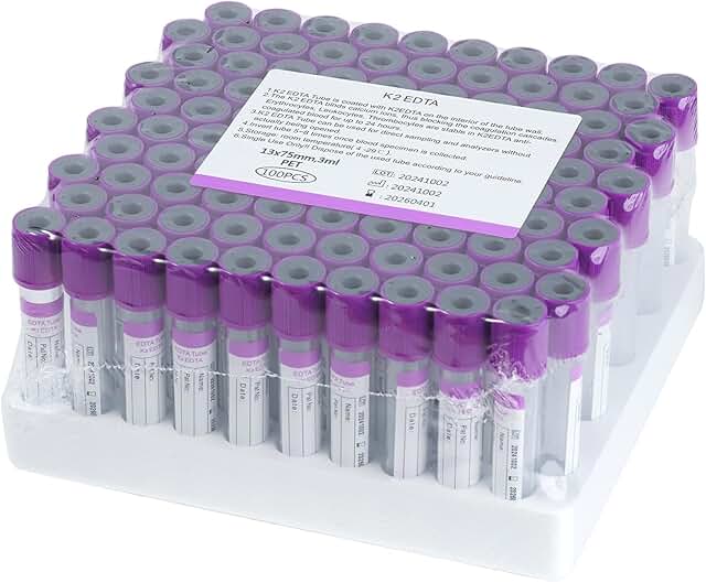 3ml Blood Collection Tubes for Pets, 100 Pack