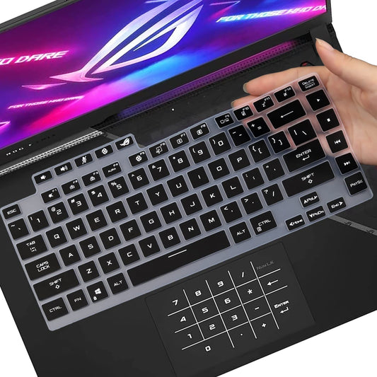Black silicone keyboard cover for gaming laptop