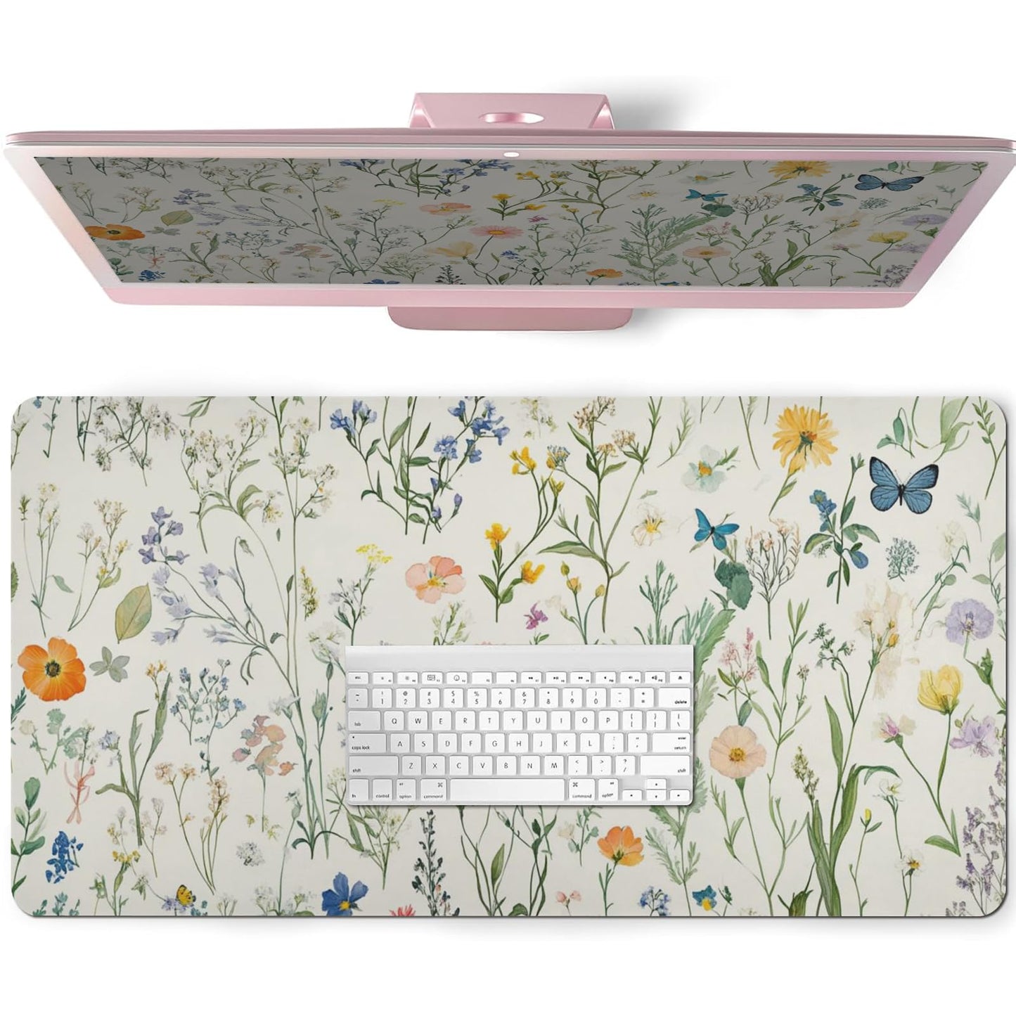 Large floral desk pad for office and home