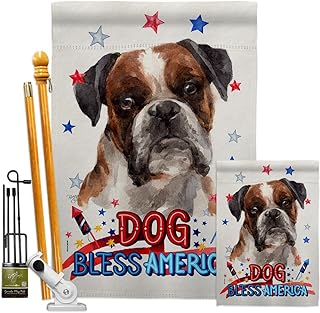 Patriotic Boxer Dog Garden Flag for Yard or Gift