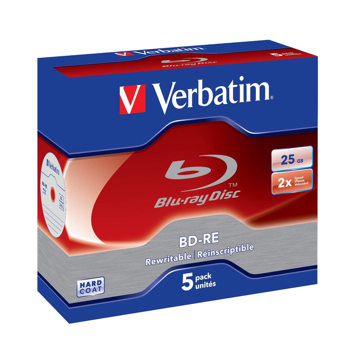 BD-RE 25GB 2X with Branded Surface - 5pk Jewel Case
