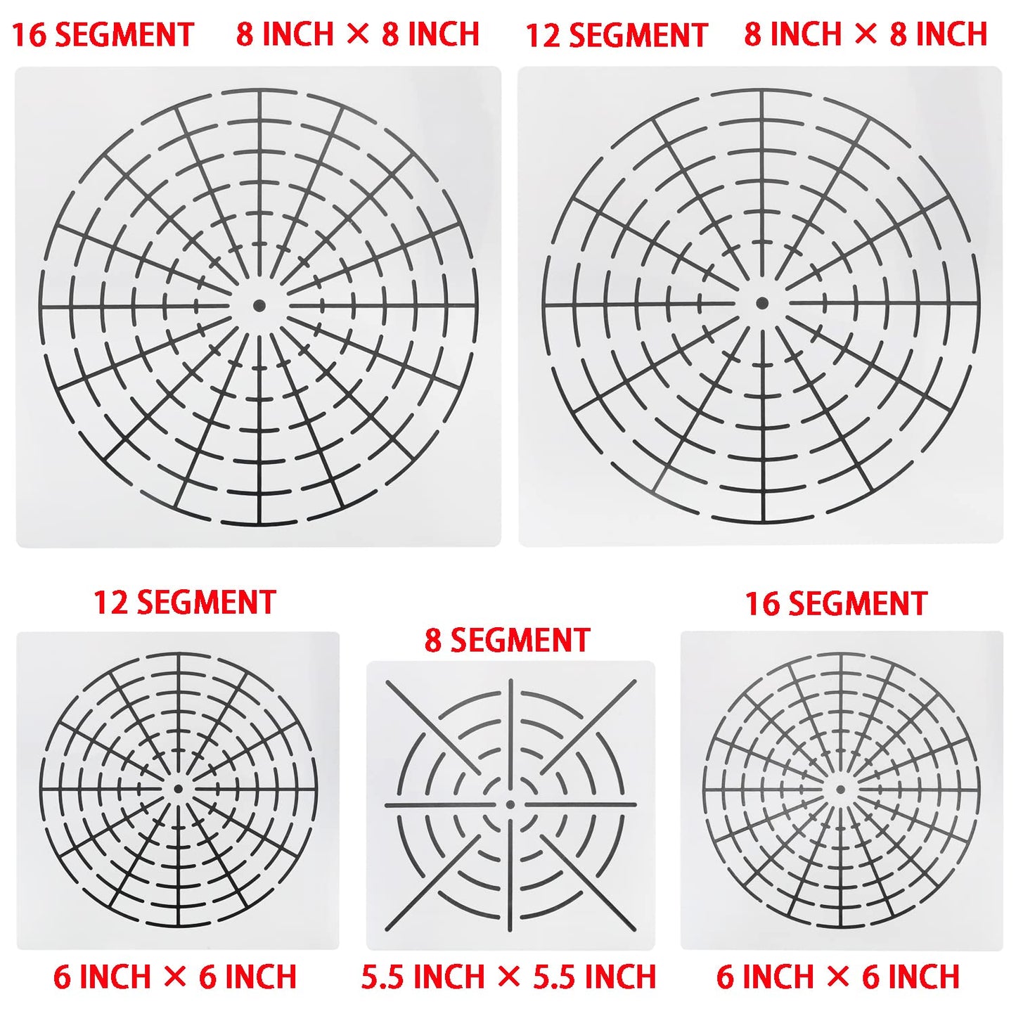 Plastic 5 in 1 Dot Painting Tool Kit with 8/12/16 Segments