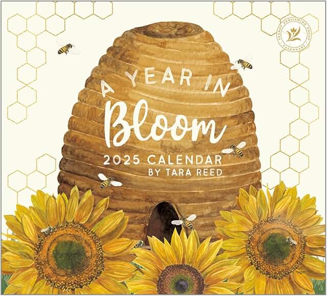 Yearly Bloom Wall Calendar 13 x 12