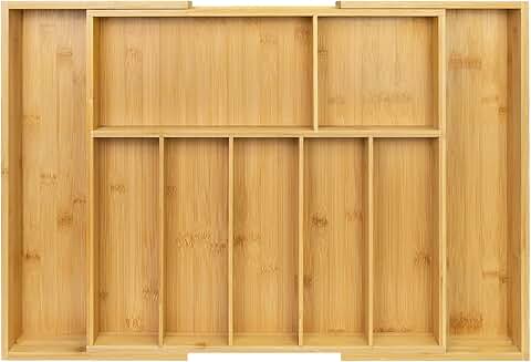 Extra Large Expandable Bamboo Drawer Organizer for Utensils