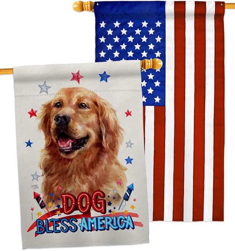 Patriotic Dog House Flag for Garden or Yard