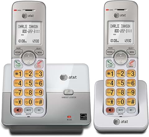2-Handset Cordless Phone with Speakerphone and Caller ID