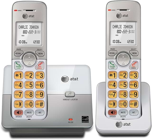 2-Handset Cordless Phone with Speakerphone and Caller ID