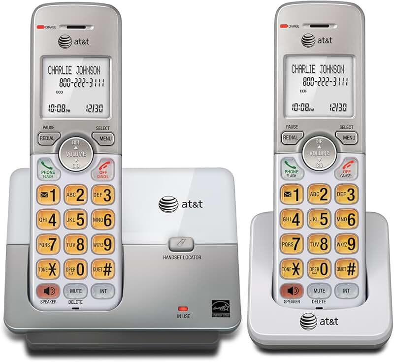 2-Handset Cordless Phone with Speakerphone and Caller ID