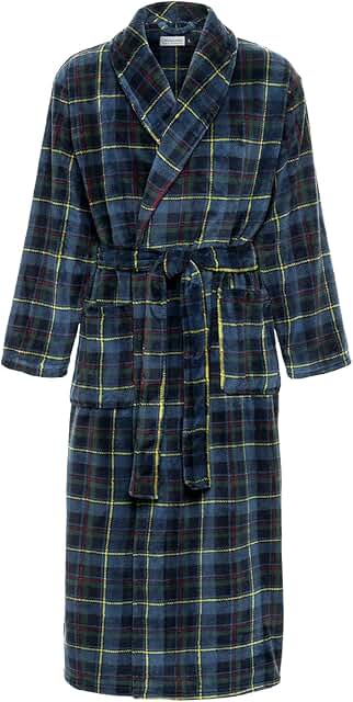 Long men's bathrobe, full-length big and tall robe