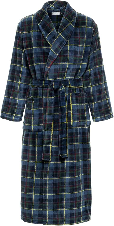 Long men's bathrobe, full-length big and tall robe
