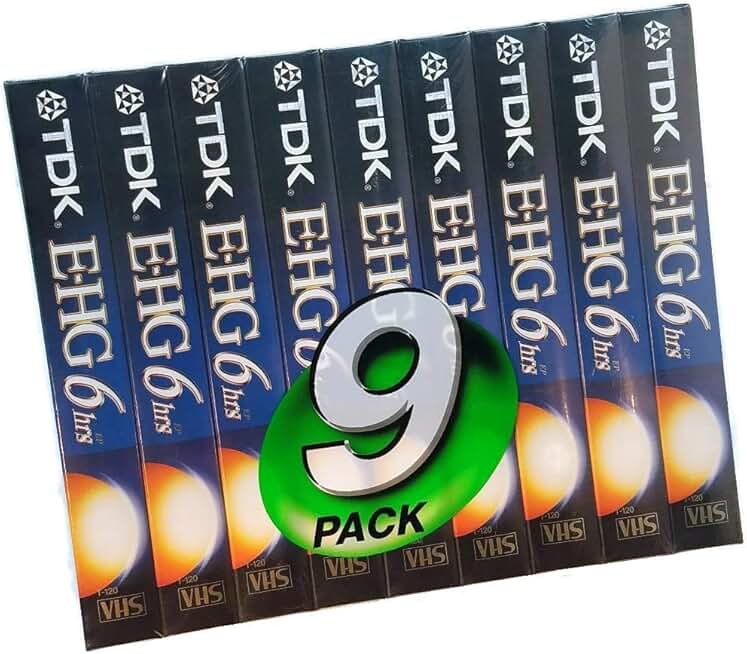 Set of 9 Extra High Grade T-120 Video Tapes