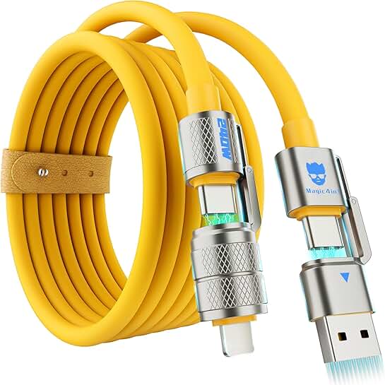 4-in-1 USB C Charging Cable, 2 Pack, 5FT