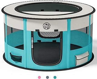 Portable Indoor Dog and Cat Playpen with Food Bowl