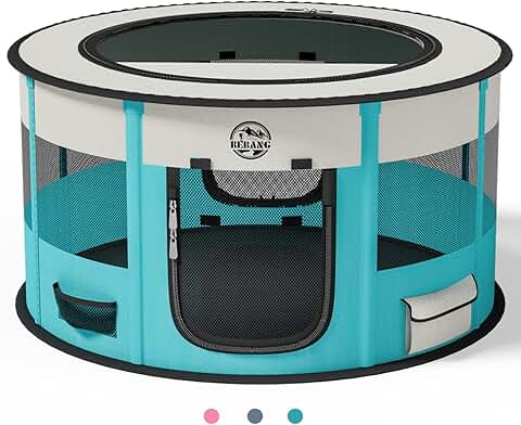 Portable Indoor Dog and Cat Playpen with Food Bowl