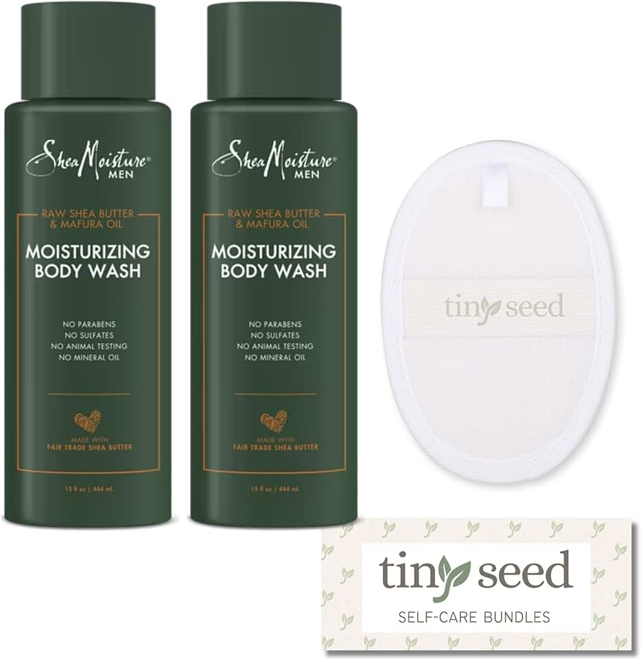 Two 15 oz Shea Body Washes with Loofah