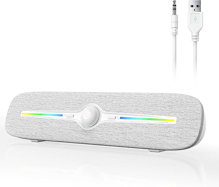 Bluetooth computer speakers with LED light and volume control