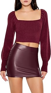 Women's Cropped Ribbed Sweater