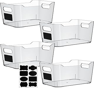 Clear Plastic Storage Bins for Kitchen and Pantry Organization