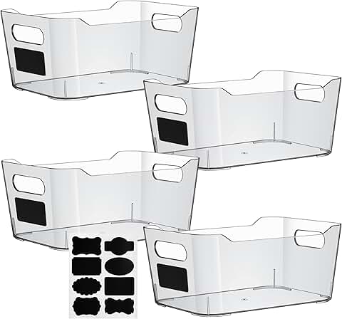 Clear Plastic Storage Bins for Kitchen and Pantry Organization