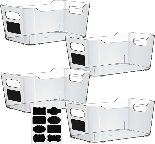 Clear Plastic Storage Bins for Kitchen and Pantry Organization