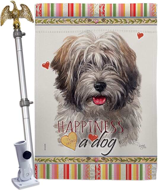 Tibetan Terrier Dog House Flag for Garden or Yard