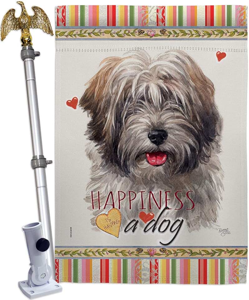 Tibetan Terrier Dog House Flag for Garden or Yard