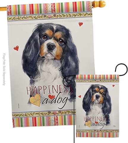 Cavalier Spaniel Garden House Flag Set