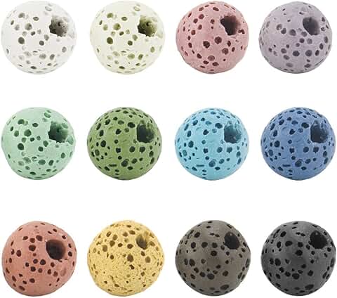 8mm Colorful Lava Rock Beads for Jewelry Making, 240 pcs