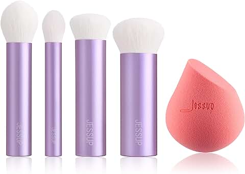Soft Latex-Free Makeup Sponge with Face Kabuki Brush Set