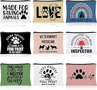 9-Piece Vet Tech Gift Cosmetic and Travel Bags