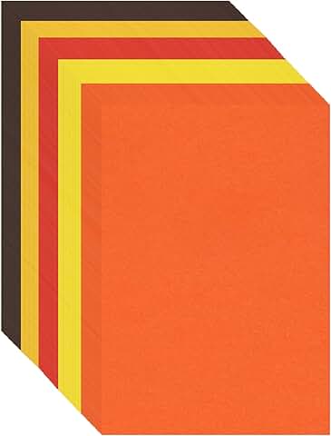 Autumn Cardstock 100 Sheets in 5 Colors for Crafts and Invitations