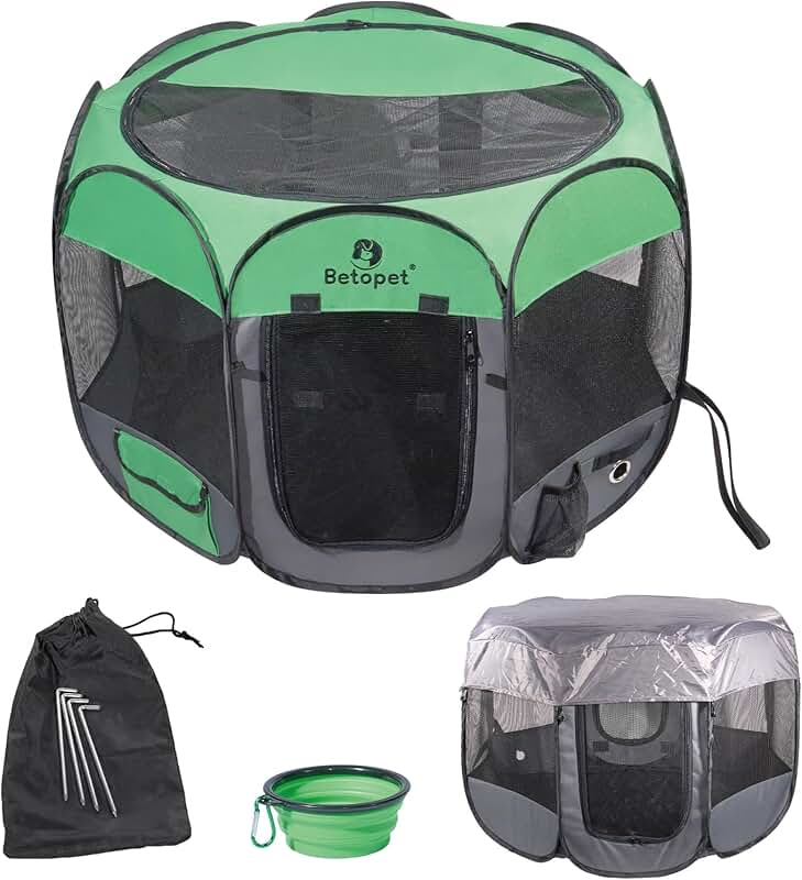 Portable Cat and Dog Playpen with Removable Top