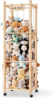 Large Plush Toy Storage with Wheels for Kids' Room