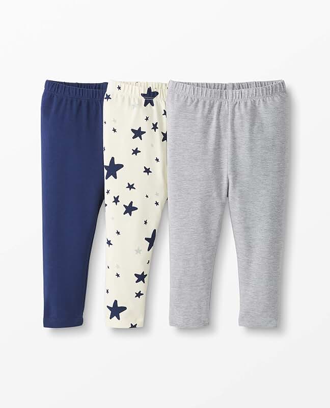 Set of 3 organic cotton baby girl leggings
