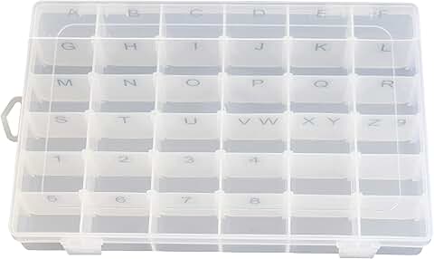 Plastic Organizer Box with Adjustable Dividers and Labels
