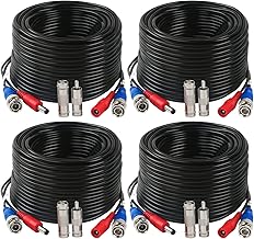 4 Pack 150 Feet BNC Video Power Cables for CCTV Cameras