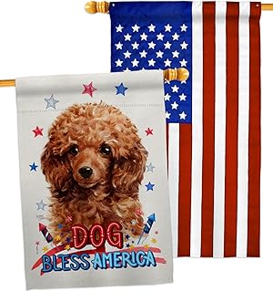 Patriotic Miniature Poodle Dog House Flag Pack