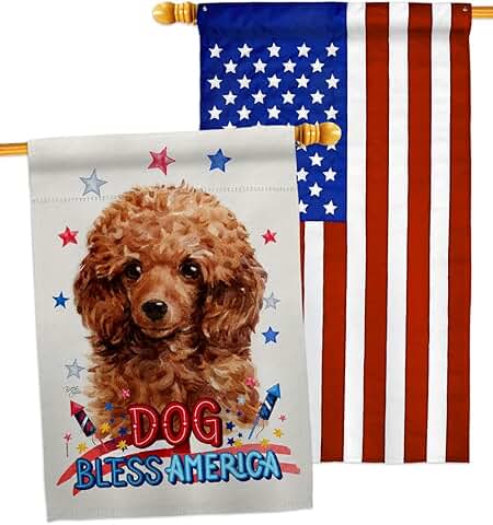 Patriotic Miniature Poodle Dog House Flag Pack