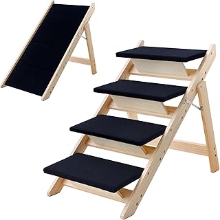 Foldable Wooden Pet Stairs for Small to Medium Dogs
