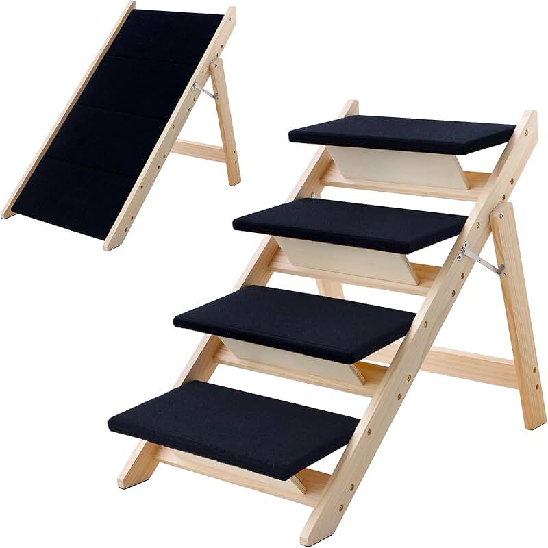 Foldable Wooden Pet Stairs for Small to Medium Dogs