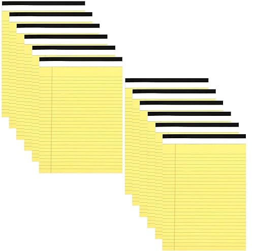 Yellow legal pads, 8.5 x 11.75, 12-pack