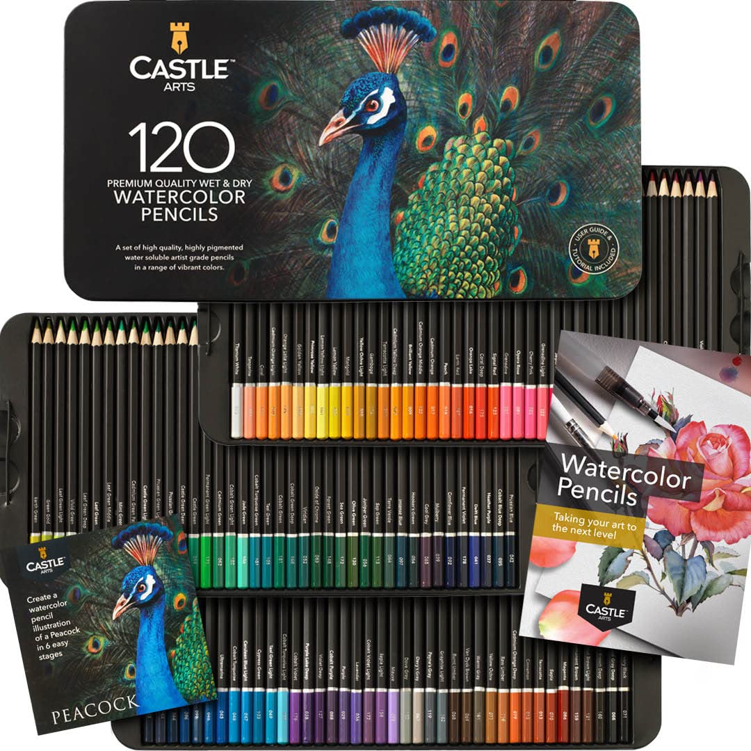 120 Watercolor Pencils Set with Presentation Tin