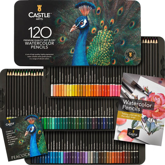 120 Watercolor Pencils Set with Presentation Tin