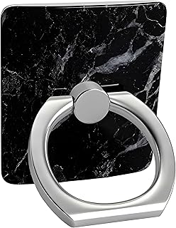 Black Marble Phone Ring with 360° Swivel