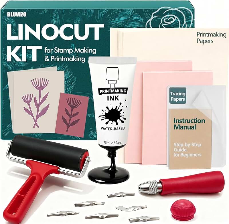 Linocut Printing Kit with Tools and Supplies