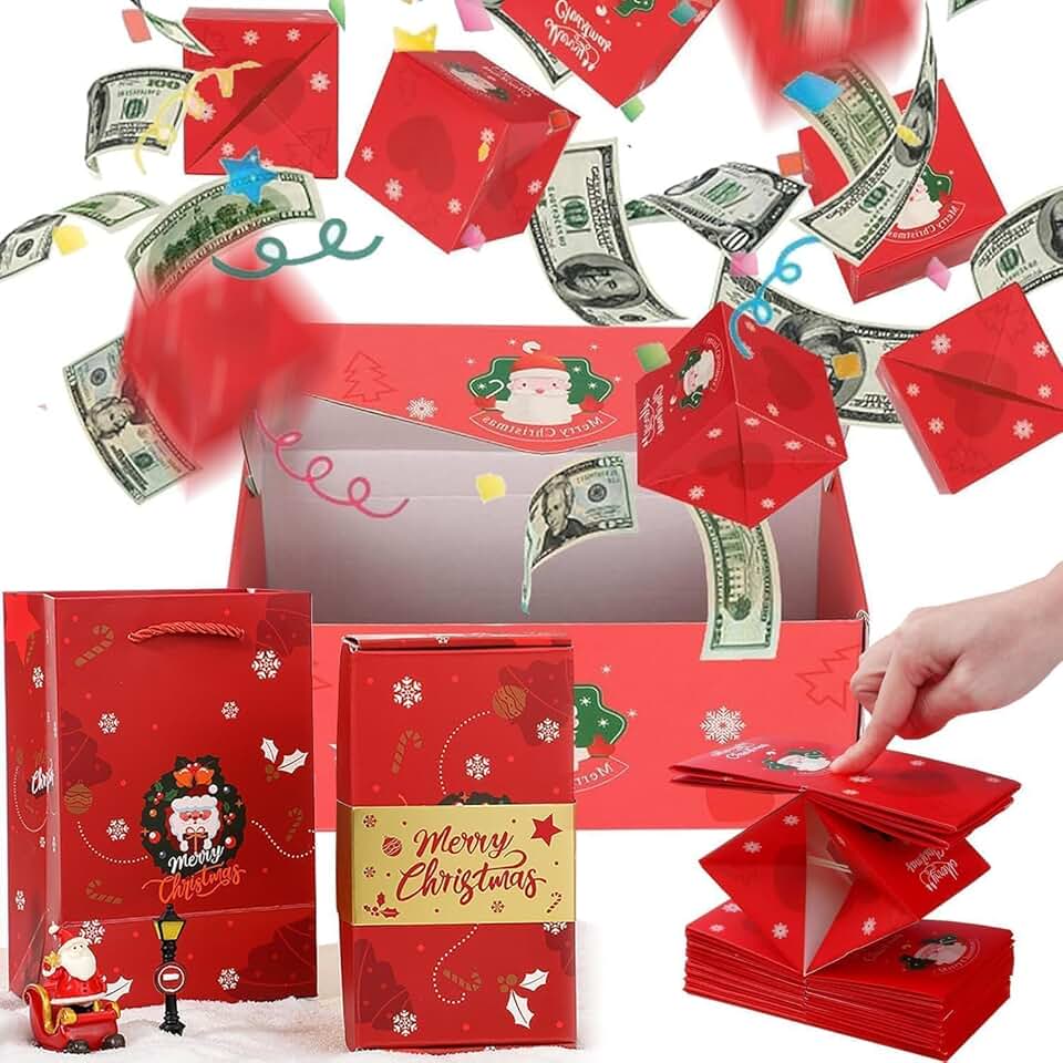 Surprise Gift Box with Confetti and Cash for Special Occasions