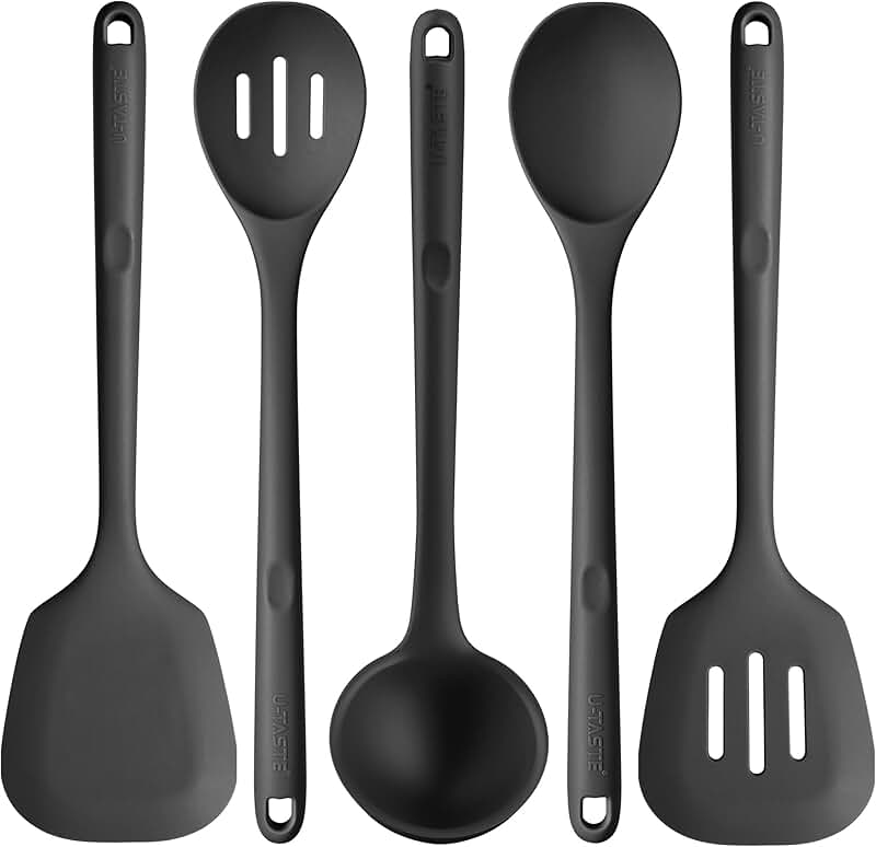 Silicone Kitchen Utensil Set, 5 Pieces, Black