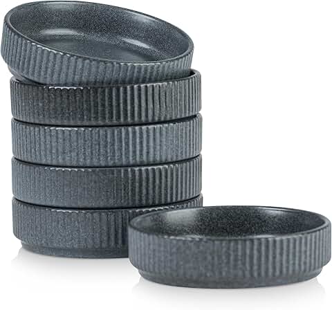 Set of 6 Small Ceramic Dipping Bowls for Sauces and Snacks