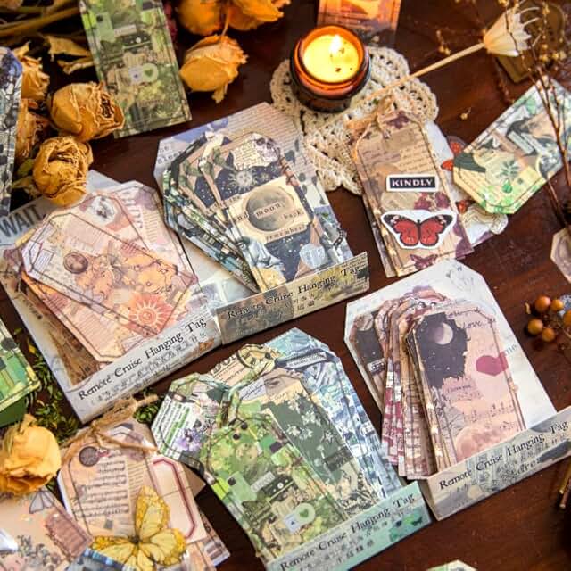 200pcs Vintage Scrapbook and Craft Paper Set