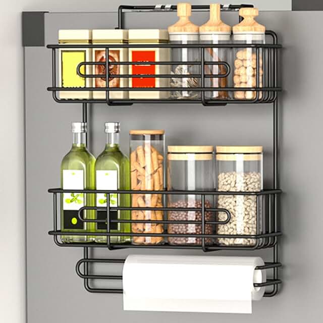 Two-Tier Wall Mount Spice Rack for Kitchen